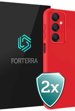 Forterra Hoesje Geschikt voor Samsung A16 Case Siliconen Hoes - Hoes Geschikt voor Samsung Galaxy A16 Hoesje Back Cover - Rood - 2 PACK