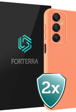 Forterra Hoesje Geschikt voor Samsung A16 Case Siliconen Hoes - Hoes Geschikt voor Samsung Galaxy A16 Hoesje Back Cover - Perzik - 2 PACK