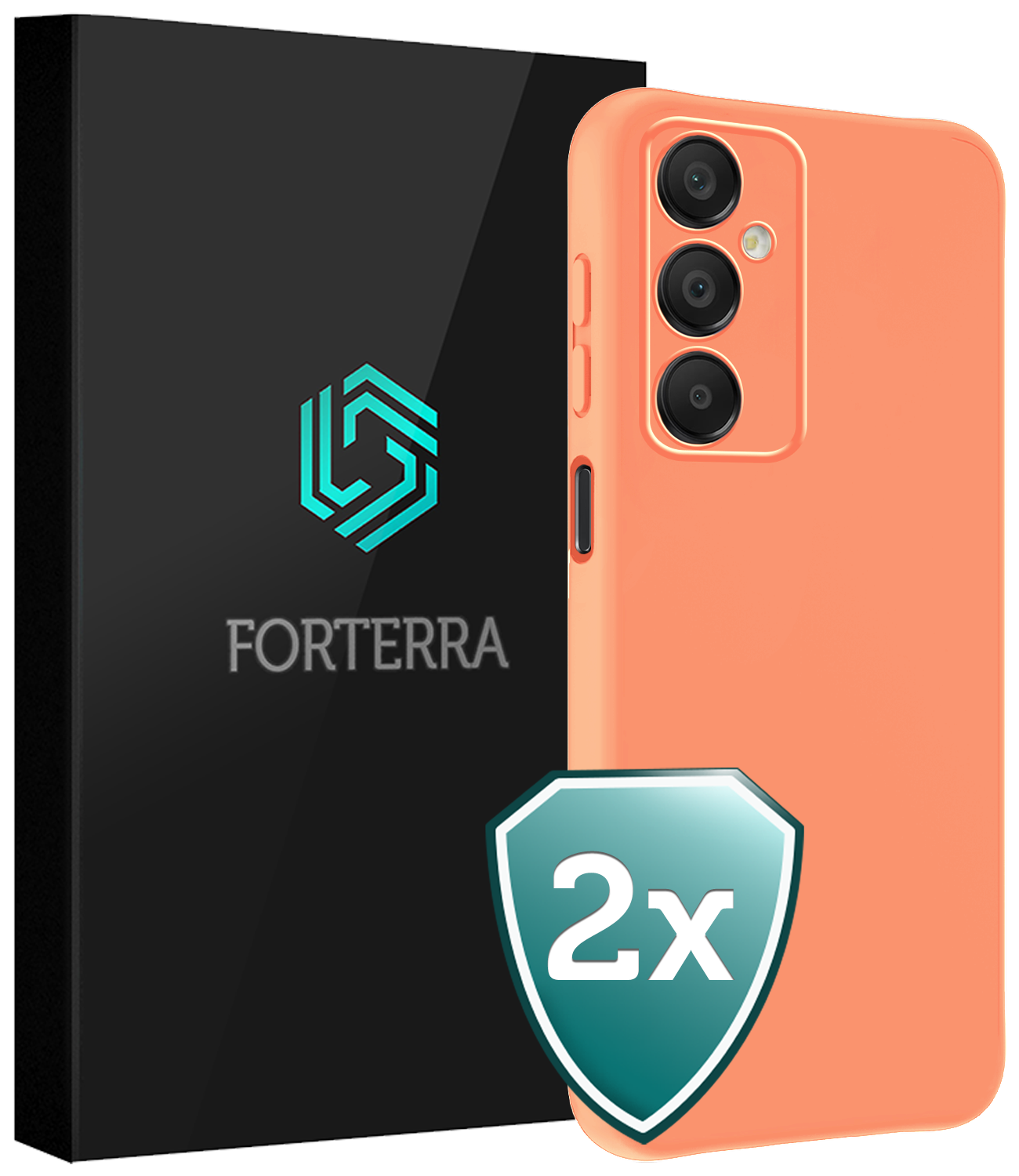 Forterra Hoesje Geschikt voor Samsung A16 Case Siliconen Hoes - Hoes Geschikt voor Samsung Galaxy A16 Hoesje Back Cover - Perzik - 2 PACK