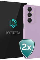 Forterra Hoesje Geschikt voor Samsung A16 Case Siliconen Hoes - Hoes Geschikt voor Samsung Galaxy A16 Hoesje Back Cover - Lila - 2 PACK