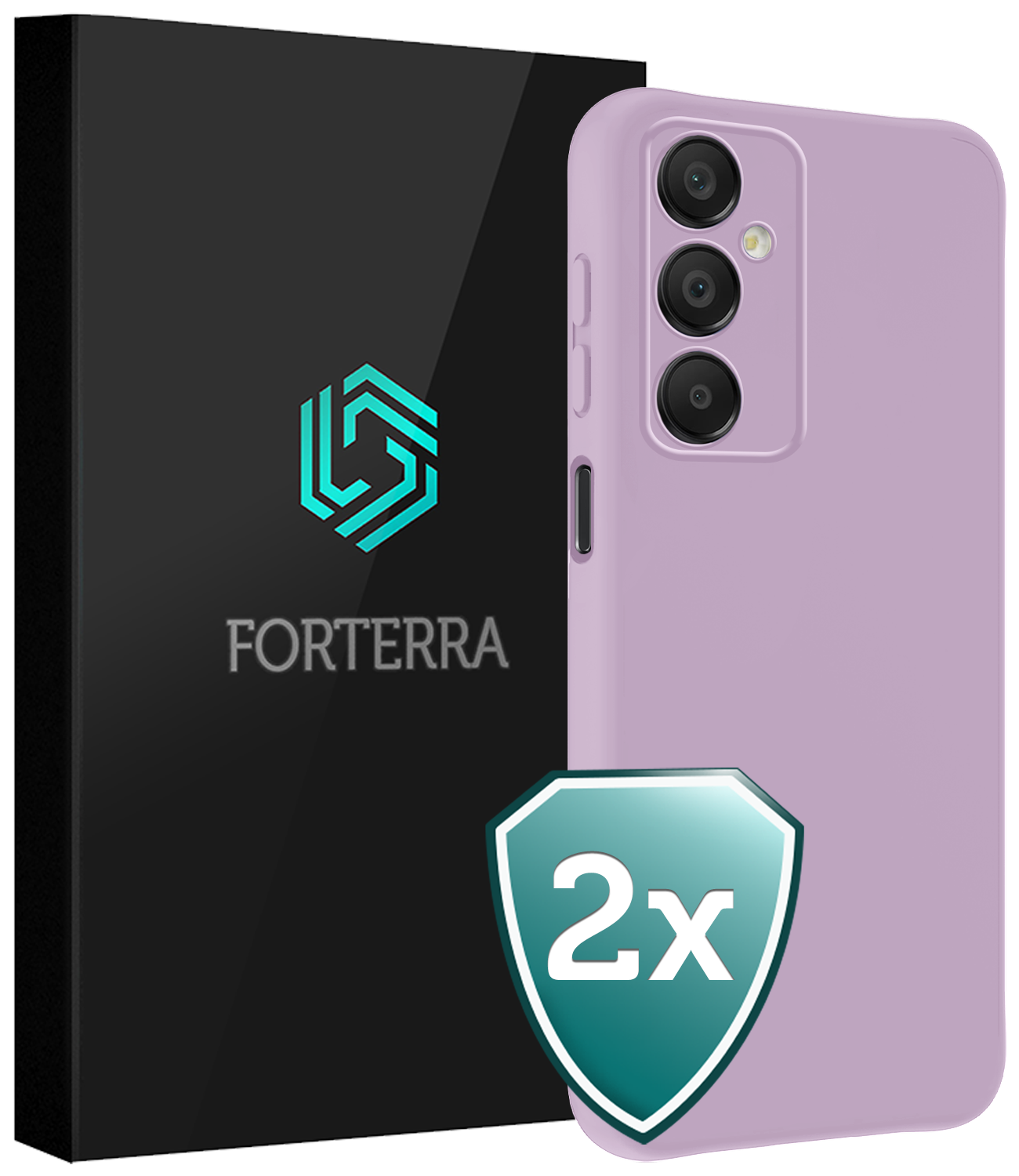 Forterra Hoesje Geschikt voor Samsung A16 Case Siliconen Hoes - Hoes Geschikt voor Samsung Galaxy A16 Hoesje Back Cover - Lila - 2 PACK