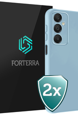 Forterra Hoesje Geschikt voor Samsung A16 Case Siliconen Hoes - Hoes Geschikt voor Samsung Galaxy A16 Hoesje Back Cover - Lichtblauw - 2 PACK