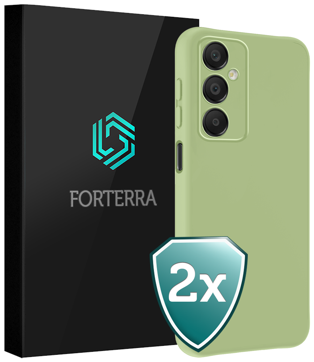 Forterra Hoesje Geschikt voor Samsung A16 Case Siliconen Hoes - Hoes Geschikt voor Samsung Galaxy A16 Hoesje Back Cover - Groen - 2 PACK