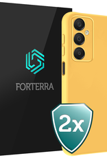 Forterra Hoesje Geschikt voor Samsung A16 Case Siliconen Hoes - Hoes Geschikt voor Samsung Galaxy A16 Hoesje Back Cover - Geel - 2 PACK