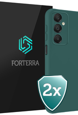 Forterra Hoesje Geschikt voor Samsung A16 Case Siliconen Hoes - Hoes Geschikt voor Samsung Galaxy A16 Hoesje Back Cover - Donkergroen - 2 PACK