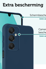 Forterra Hoesje Geschikt voor Samsung A16 Case Siliconen Hoes - Hoes Geschikt voor Samsung Galaxy A16 Hoesje Back Cover - Donkerblauw - 2 PACK