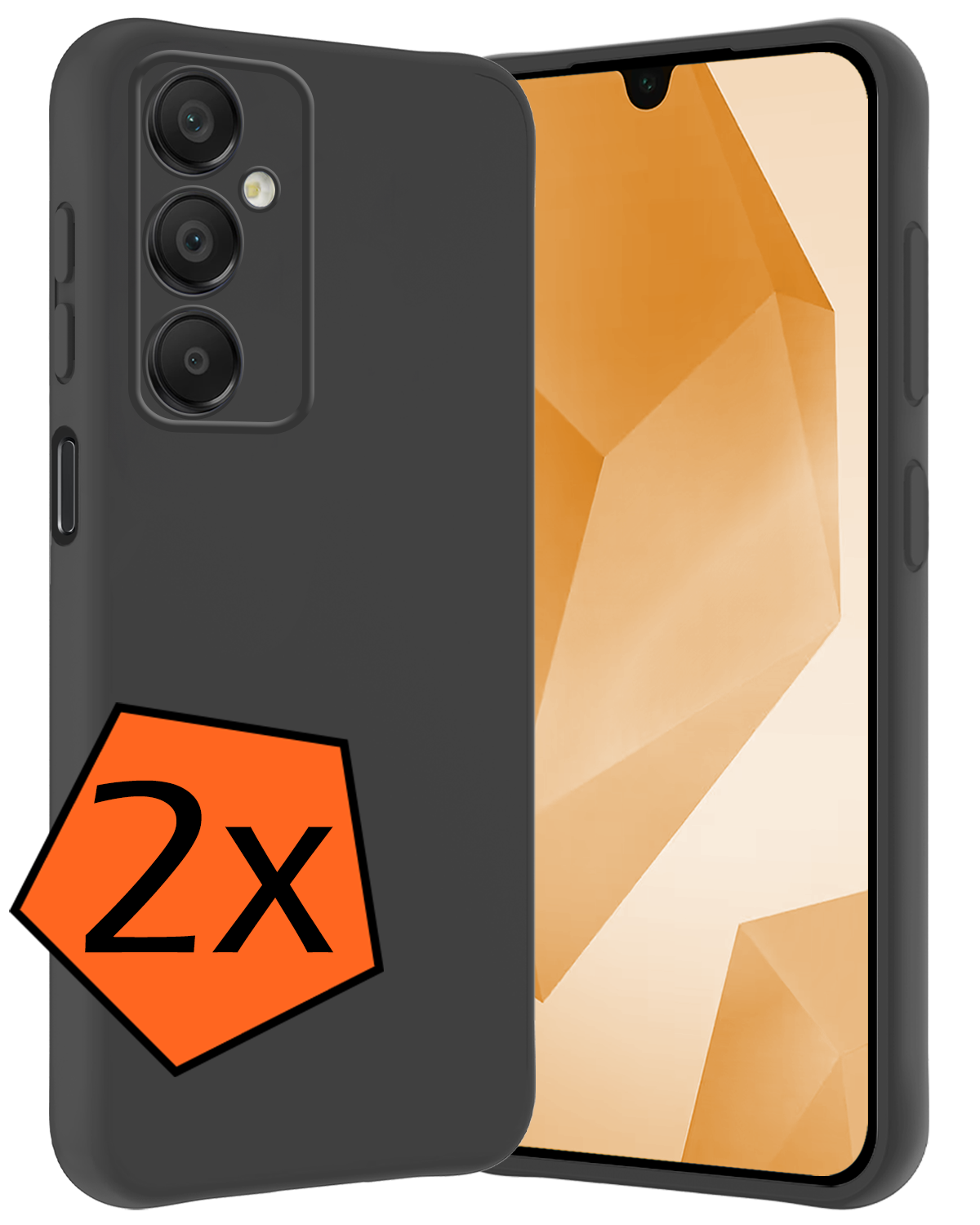 Nomfy Hoesje Geschikt voor Samsung A16 Hoesje Siliconen Cover Case - Hoes Geschikt voor Samsung Galaxy A16 Hoes Back Case - 2-PACK - Zwart