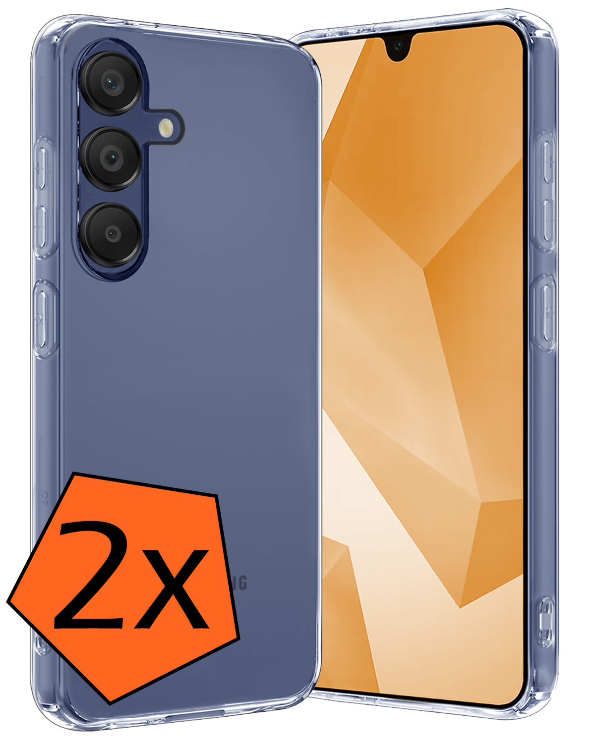 Nomfy Hoesje Geschikt voor Samsung A16 Hoesje Siliconen Cover Case - Hoes Geschikt voor Samsung Galaxy A16 Hoes Back Case - 2-PACK - Transparant