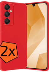 Nomfy Hoesje Geschikt voor Samsung A16 Hoesje Siliconen Cover Case - Hoes Geschikt voor Samsung Galaxy A16 Hoes Back Case - 2-PACK - Rood