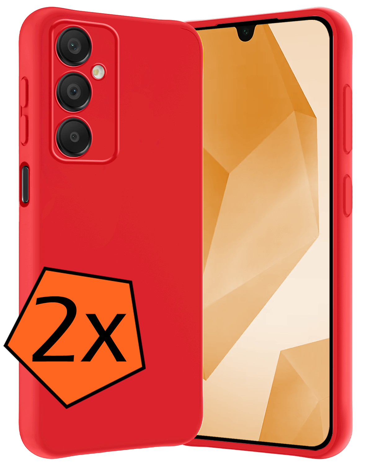 Nomfy Hoesje Geschikt voor Samsung A16 Hoesje Siliconen Cover Case - Hoes Geschikt voor Samsung Galaxy A16 Hoes Back Case - 2-PACK - Rood