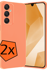 Nomfy Hoesje Geschikt voor Samsung A16 Hoesje Siliconen Cover Case - Hoes Geschikt voor Samsung Galaxy A16 Hoes Back Case - 2-PACK - Perzik