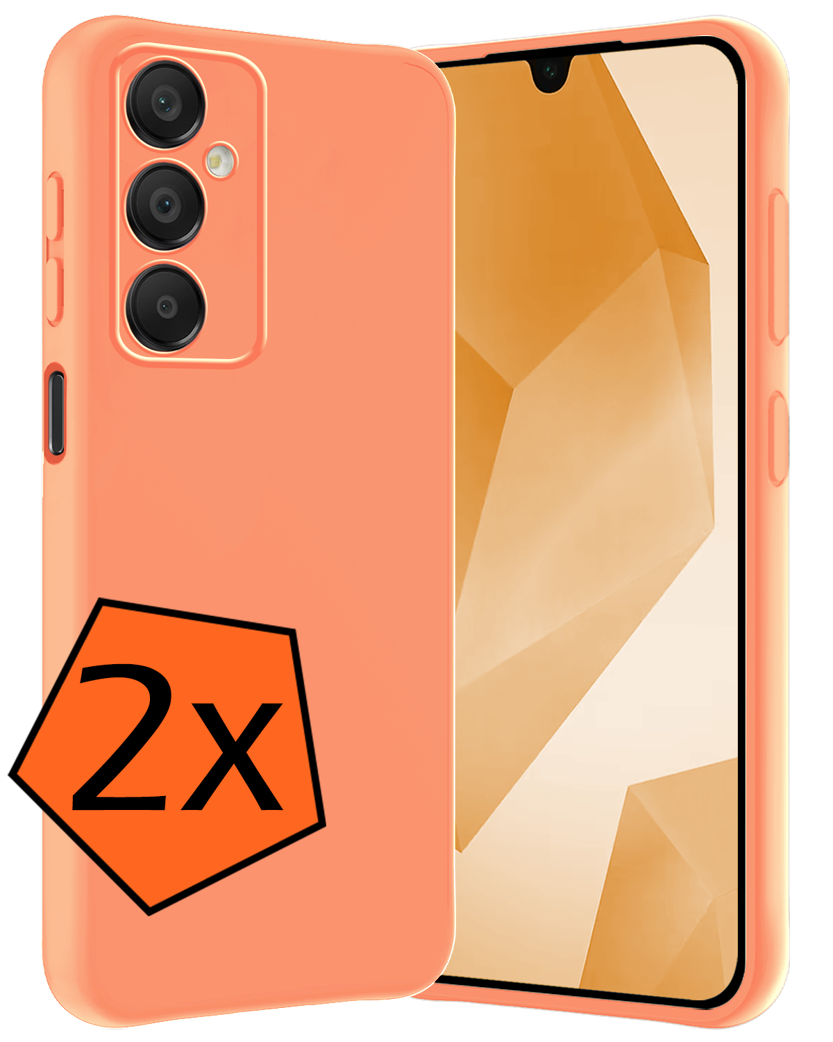 Nomfy Hoesje Geschikt voor Samsung A16 Hoesje Siliconen Cover Case - Hoes Geschikt voor Samsung Galaxy A16 Hoes Back Case - 2-PACK - Perzik