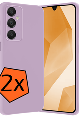 Nomfy Hoesje Geschikt voor Samsung A16 Hoesje Siliconen Cover Case - Hoes Geschikt voor Samsung Galaxy A16 Hoes Back Case - 2-PACK - Lila