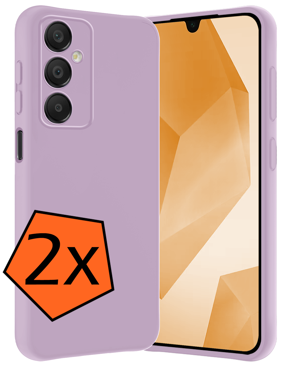 Nomfy Hoesje Geschikt voor Samsung A16 Hoesje Siliconen Cover Case - Hoes Geschikt voor Samsung Galaxy A16 Hoes Back Case - 2-PACK - Lila