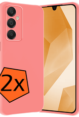 Nomfy Hoesje Geschikt voor Samsung A16 Hoesje Siliconen Cover Case - Hoes Geschikt voor Samsung Galaxy A16 Hoes Back Case - 2-PACK - Lichtroze