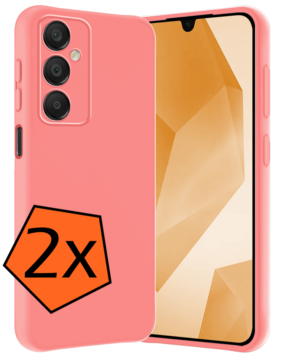 Nomfy Hoesje Geschikt voor Samsung A16 Hoesje Siliconen Cover Case - Hoes Geschikt voor Samsung Galaxy A16 Hoes Back Case - 2-PACK - Lichtroze