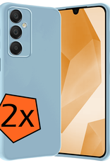 Nomfy Hoesje Geschikt voor Samsung A16 Hoesje Siliconen Cover Case - Hoes Geschikt voor Samsung Galaxy A16 Hoes Back Case - 2-PACK - Lichtblauw