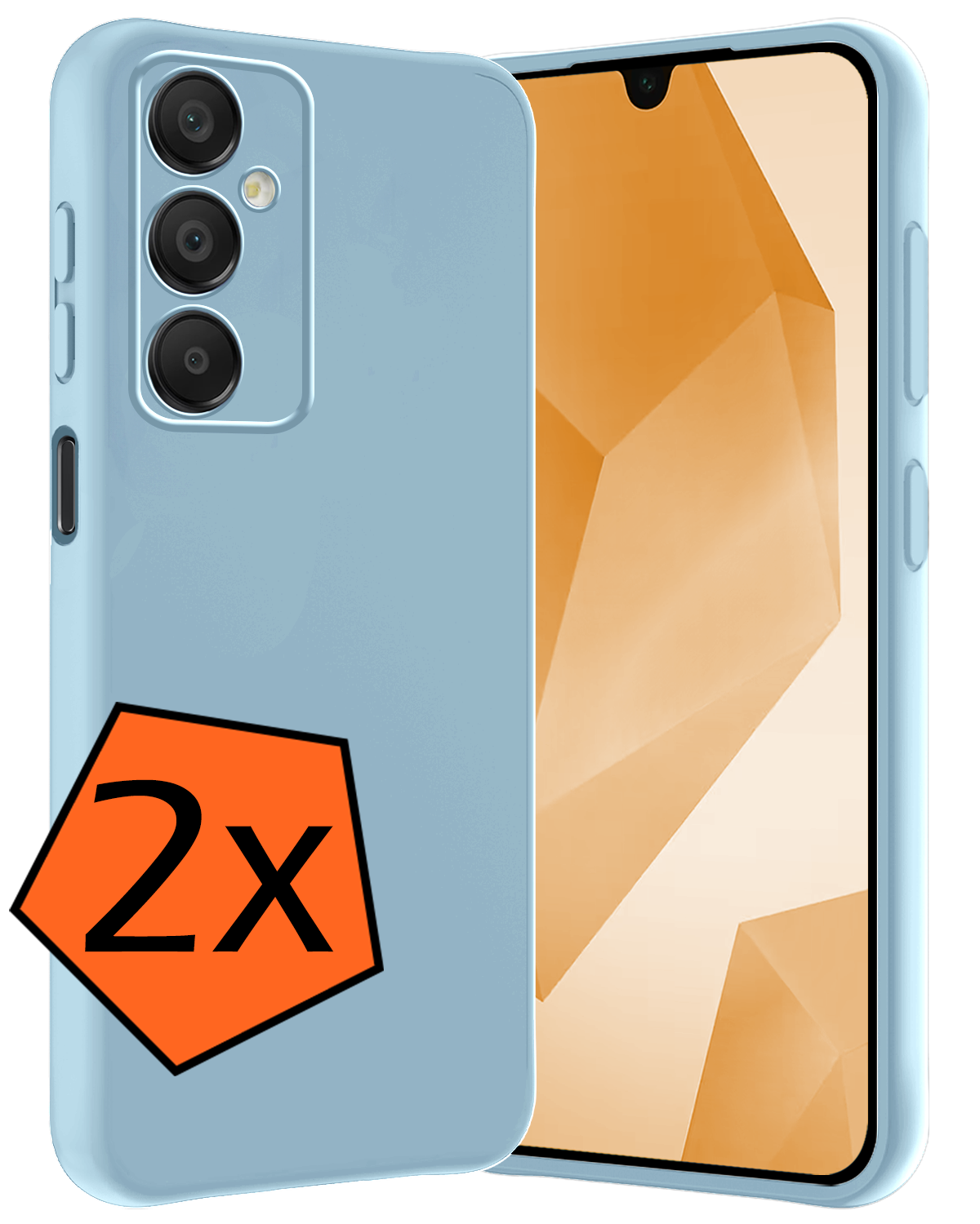 Nomfy Hoesje Geschikt voor Samsung A16 Hoesje Siliconen Cover Case - Hoes Geschikt voor Samsung Galaxy A16 Hoes Back Case - 2-PACK - Lichtblauw