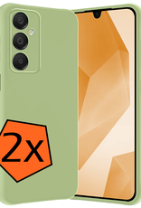 Nomfy Hoesje Geschikt voor Samsung A16 Hoesje Siliconen Cover Case - Hoes Geschikt voor Samsung Galaxy A16 Hoes Back Case - 2-PACK - Groen