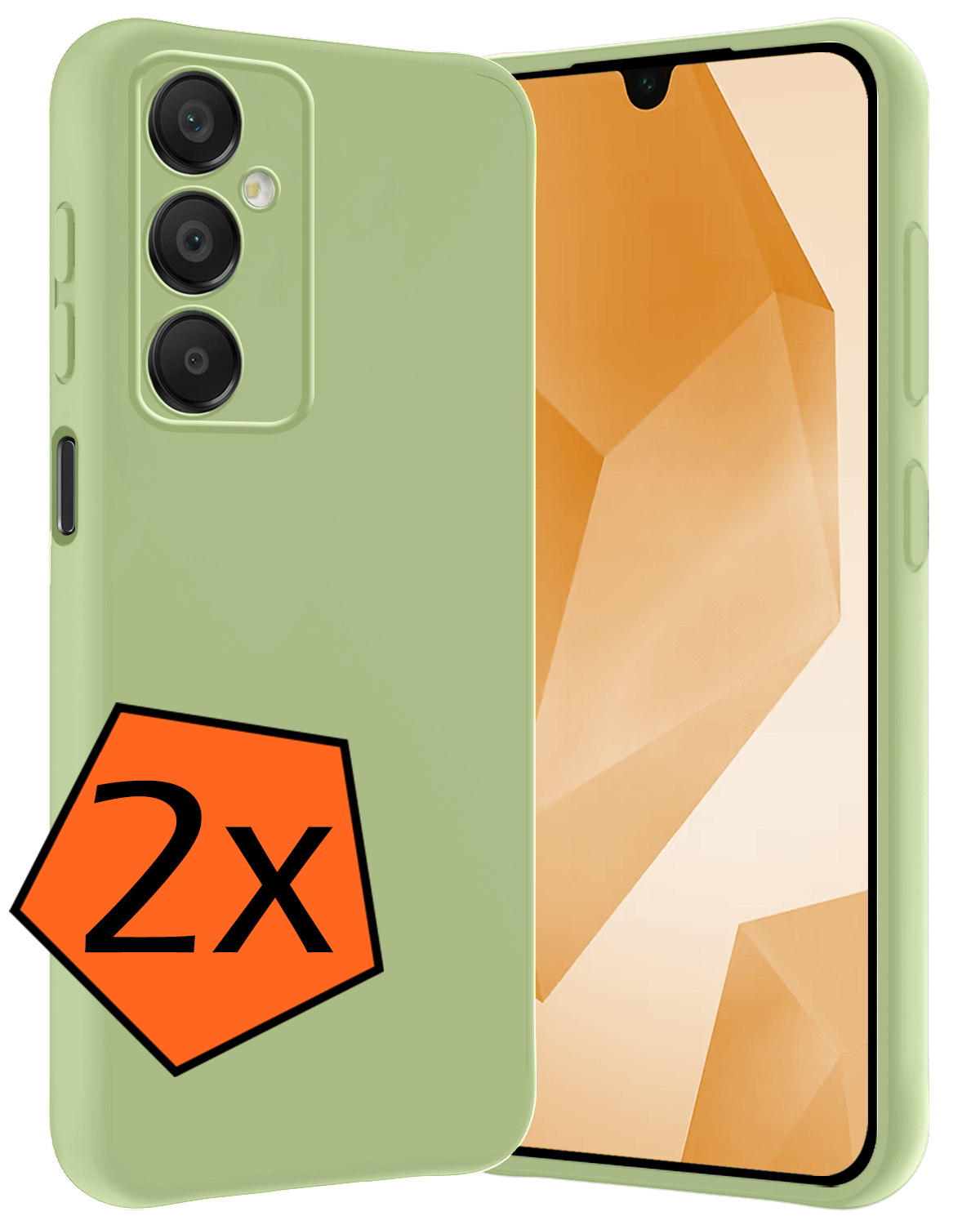 Nomfy Hoesje Geschikt voor Samsung A16 Hoesje Siliconen Cover Case - Hoes Geschikt voor Samsung Galaxy A16 Hoes Back Case - 2-PACK - Groen