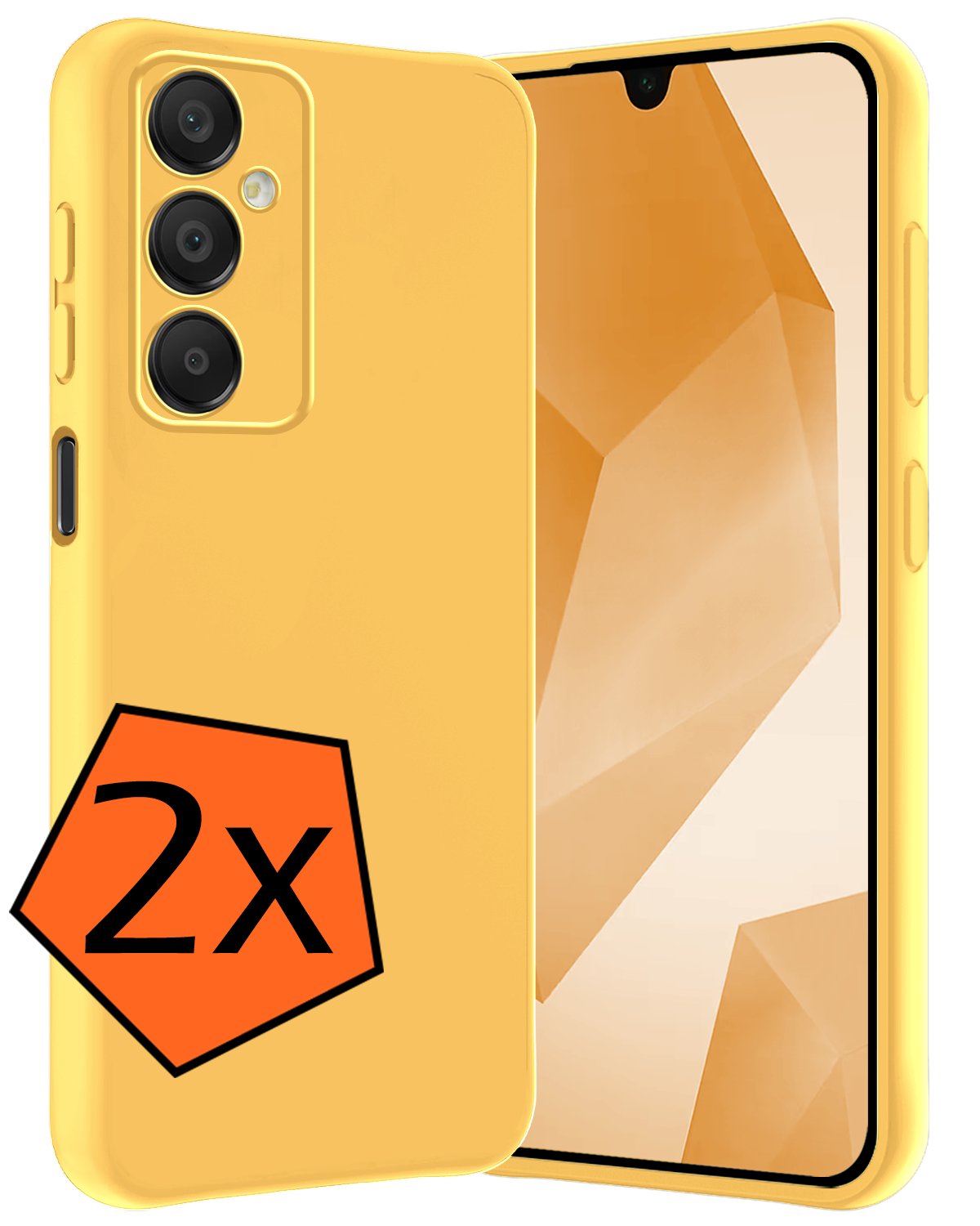 Nomfy Hoesje Geschikt voor Samsung A16 Hoesje Siliconen Cover Case - Hoes Geschikt voor Samsung Galaxy A16 Hoes Back Case - 2-PACK - Geel