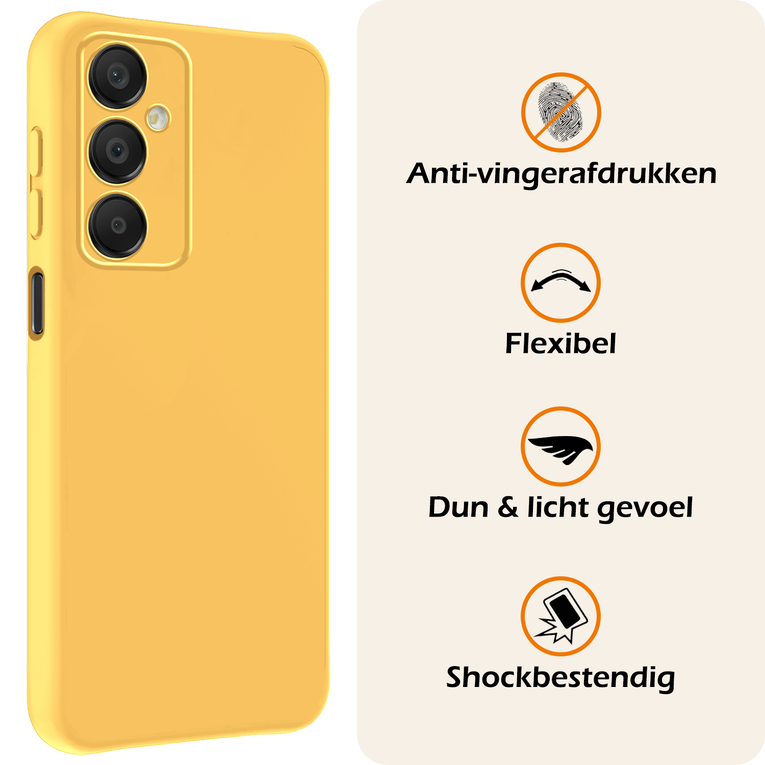Nomfy Hoesje Geschikt voor Samsung A16 Hoesje Siliconen Cover Case - Hoes Geschikt voor Samsung Galaxy A16 Hoes Back Case - 2-PACK - Geel