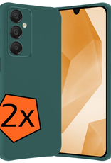 Nomfy Hoesje Geschikt voor Samsung A16 Hoesje Siliconen Cover Case - Hoes Geschikt voor Samsung Galaxy A16 Hoes Back Case - 2-PACK - Donkergroen