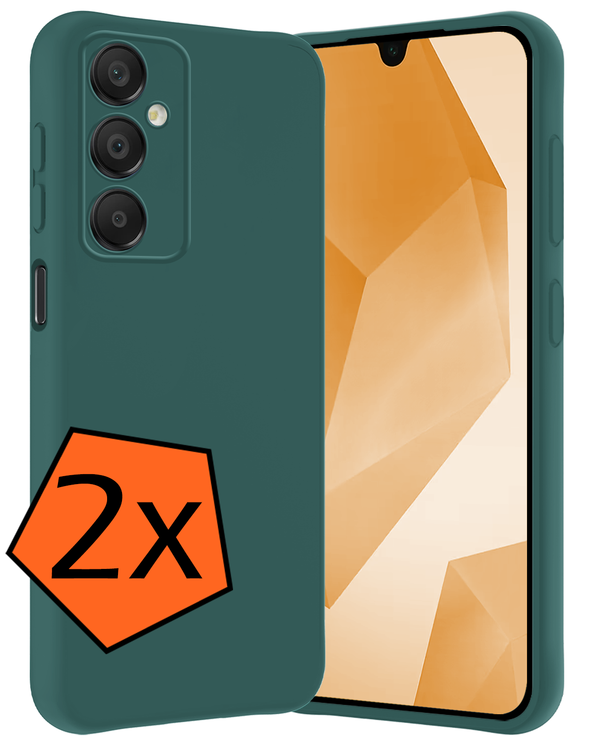 Nomfy Hoesje Geschikt voor Samsung A16 Hoesje Siliconen Cover Case - Hoes Geschikt voor Samsung Galaxy A16 Hoes Back Case - 2-PACK - Donkergroen