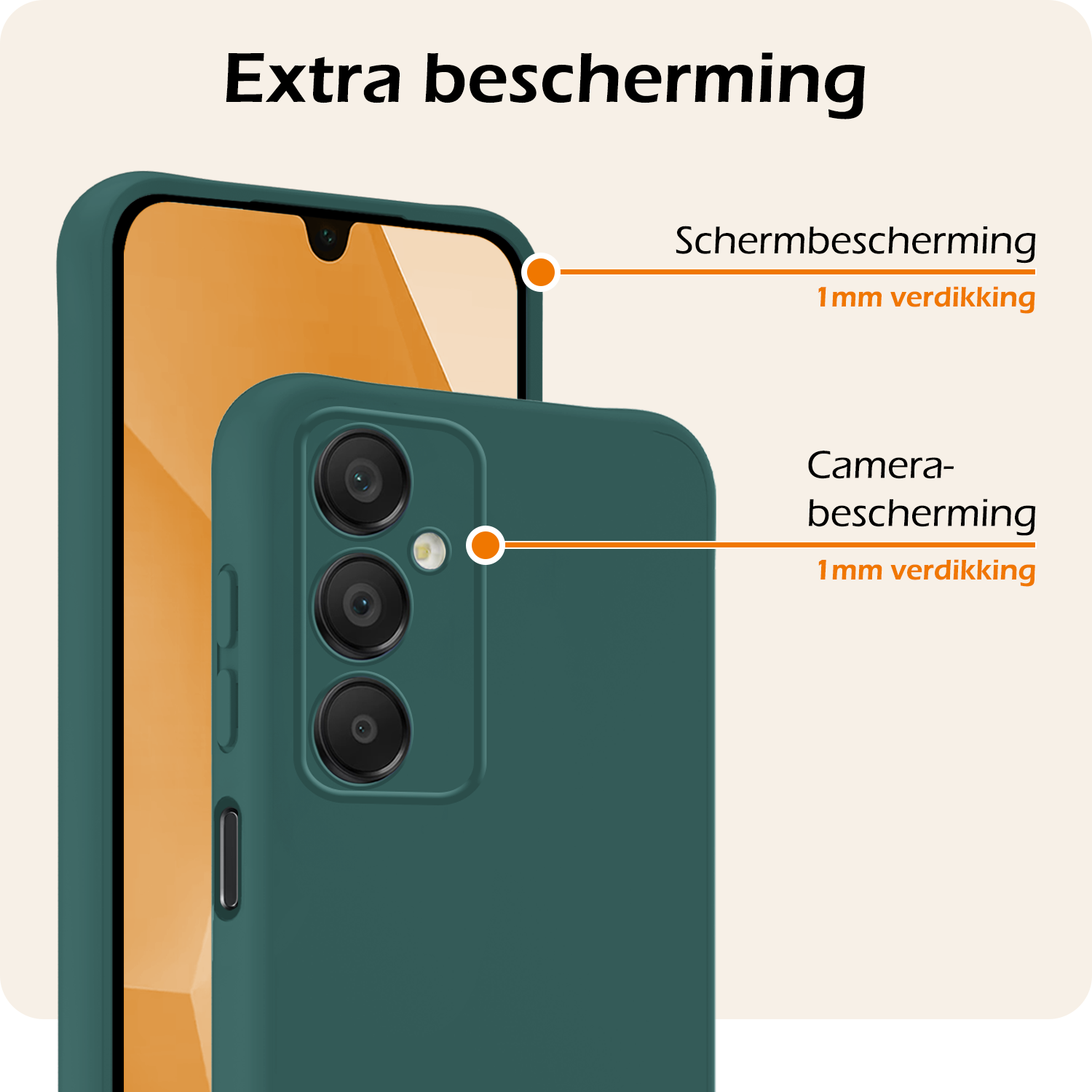 Nomfy Hoesje Geschikt voor Samsung A16 Hoesje Siliconen Cover Case - Hoes Geschikt voor Samsung Galaxy A16 Hoes Back Case - 2-PACK - Donkergroen