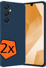 Nomfy Hoesje Geschikt voor Samsung A16 Hoesje Siliconen Cover Case - Hoes Geschikt voor Samsung Galaxy A16 Hoes Back Case - 2-PACK - Donkerblauw