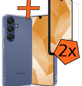Nomfy Nomfy Samsung Galaxy A16 Hoesje Siliconen Met 2x Screenprotector - Transparant