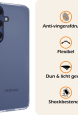 Nomfy Hoesje Geschikt voor Samsung A16 Hoesje Siliconen Cover Case Met 2x Screenprotector - Hoes Geschikt voor Samsung Galaxy A16 Hoes Back Case - Transparant