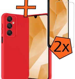 Nomfy Nomfy Samsung Galaxy A16 Hoesje Siliconen Met 2x Screenprotector - Rood