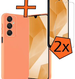 Nomfy Nomfy Samsung Galaxy A16 Hoesje Siliconen Met 2x Screenprotector - Perzik