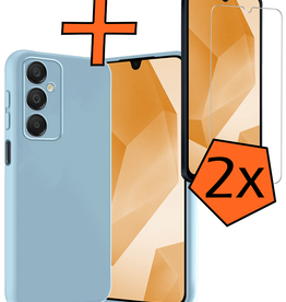 Nomfy Nomfy Samsung Galaxy A16 Hoesje Siliconen Met 2x Screenprotector - Lichtblauw