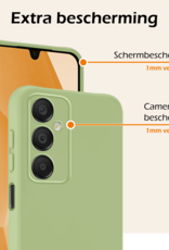 Nomfy Hoesje Geschikt voor Samsung A16 Hoesje Siliconen Cover Case Met 2x Screenprotector - Hoes Geschikt voor Samsung Galaxy A16 Hoes Back Case - Groen