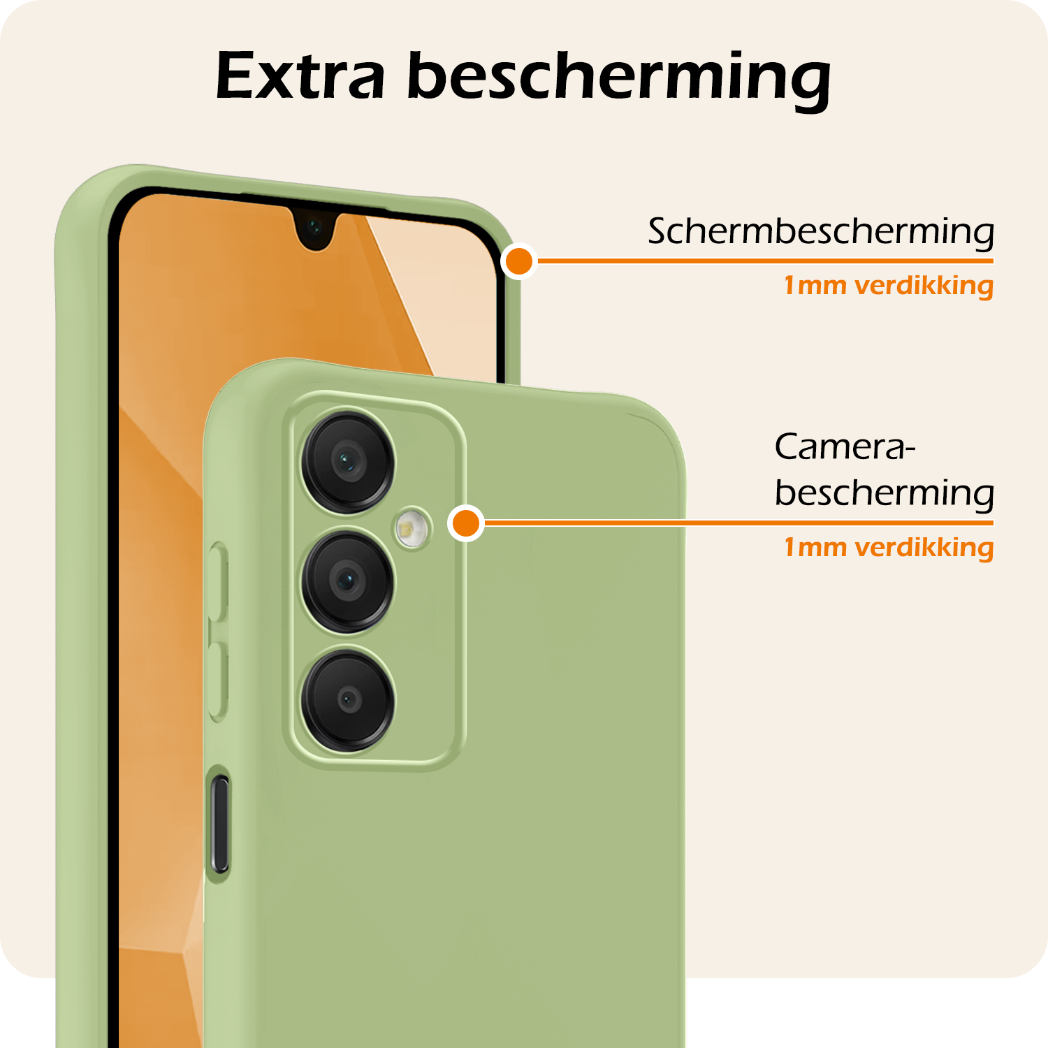 Nomfy Hoesje Geschikt voor Samsung A16 Hoesje Siliconen Cover Case Met 2x Screenprotector - Hoes Geschikt voor Samsung Galaxy A16 Hoes Back Case - Groen
