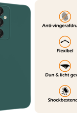 Nomfy Hoesje Geschikt voor Samsung A16 Hoesje Siliconen Cover Case Met 2x Screenprotector - Hoes Geschikt voor Samsung Galaxy A16 Hoes Back Case - Donkergroen