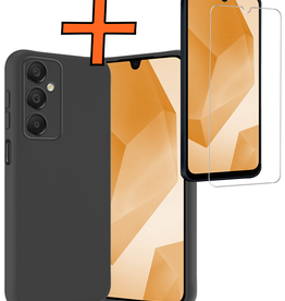 Nomfy Nomfy Samsung Galaxy A16 Hoesje Siliconen Met Screenprotector - Zwart