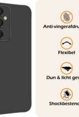 Nomfy Hoesje Geschikt voor Samsung A16 Hoesje Siliconen Cover Case Met Screenprotector - Hoes Geschikt voor Samsung Galaxy A16 Hoes Back Case - Zwart