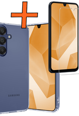 Nomfy Hoesje Geschikt voor Samsung A16 Hoesje Siliconen Cover Case Met Screenprotector - Hoes Geschikt voor Samsung Galaxy A16 Hoes Back Case - Transparant