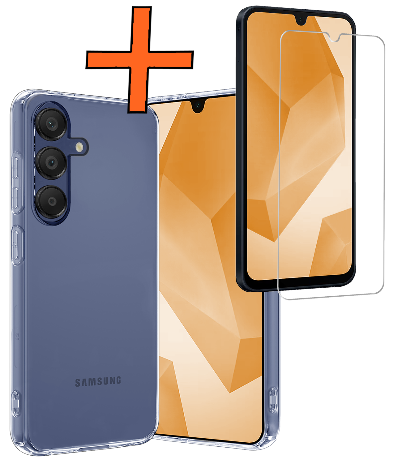 Nomfy Hoesje Geschikt voor Samsung A16 Hoesje Siliconen Cover Case Met Screenprotector - Hoes Geschikt voor Samsung Galaxy A16 Hoes Back Case - Transparant