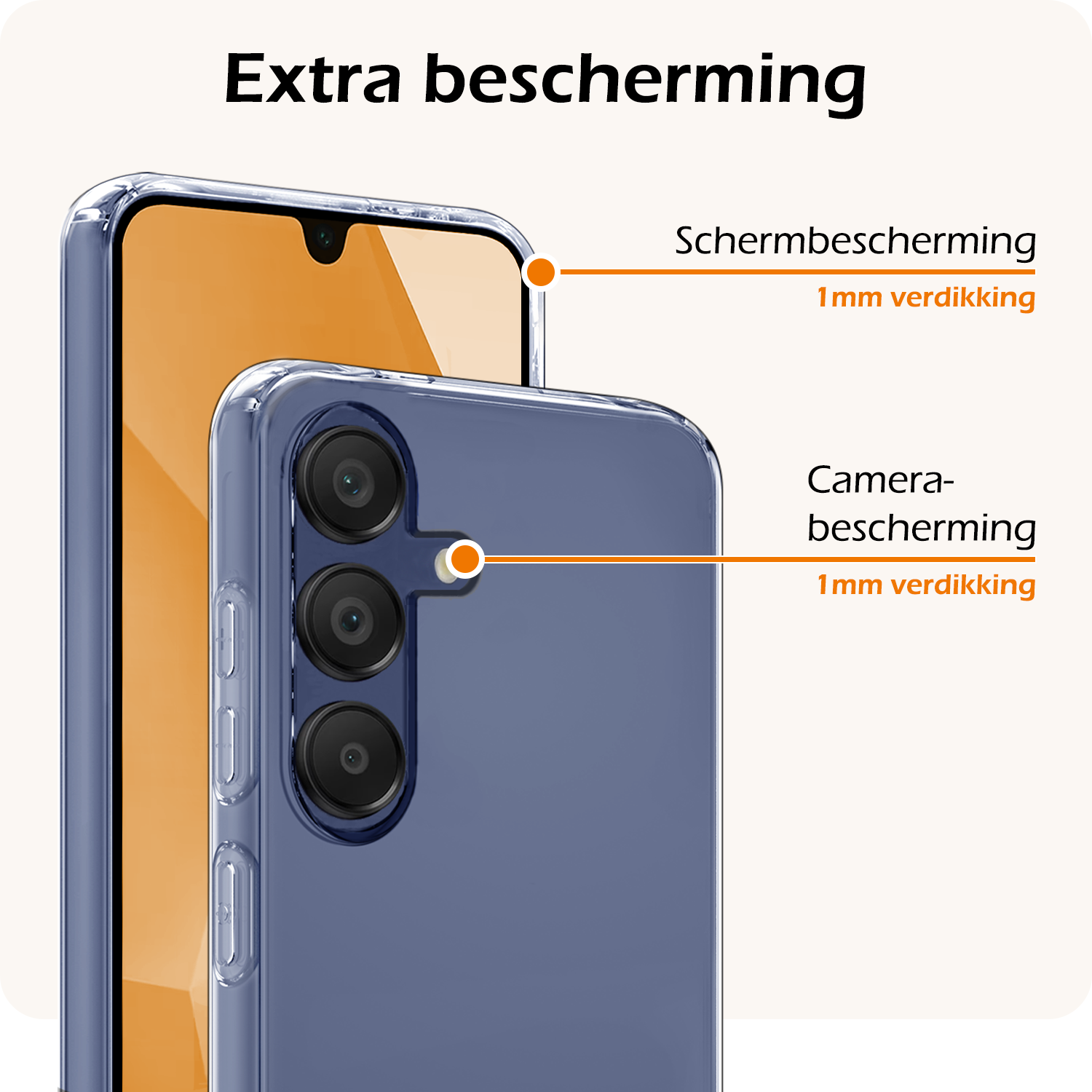 Nomfy Hoesje Geschikt voor Samsung A16 Hoesje Siliconen Cover Case Met Screenprotector - Hoes Geschikt voor Samsung Galaxy A16 Hoes Back Case - Transparant