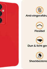 Nomfy Hoesje Geschikt voor Samsung A16 Hoesje Siliconen Cover Case Met Screenprotector - Hoes Geschikt voor Samsung Galaxy A16 Hoes Back Case - Rood