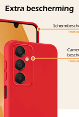 Nomfy Hoesje Geschikt voor Samsung A16 Hoesje Siliconen Cover Case Met Screenprotector - Hoes Geschikt voor Samsung Galaxy A16 Hoes Back Case - Rood