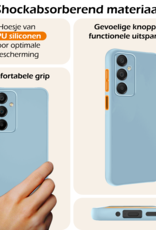 Nomfy Hoesje Geschikt voor Samsung A16 Hoesje Siliconen Cover Case Met Screenprotector - Hoes Geschikt voor Samsung Galaxy A16 Hoes Back Case - Lichtblauw