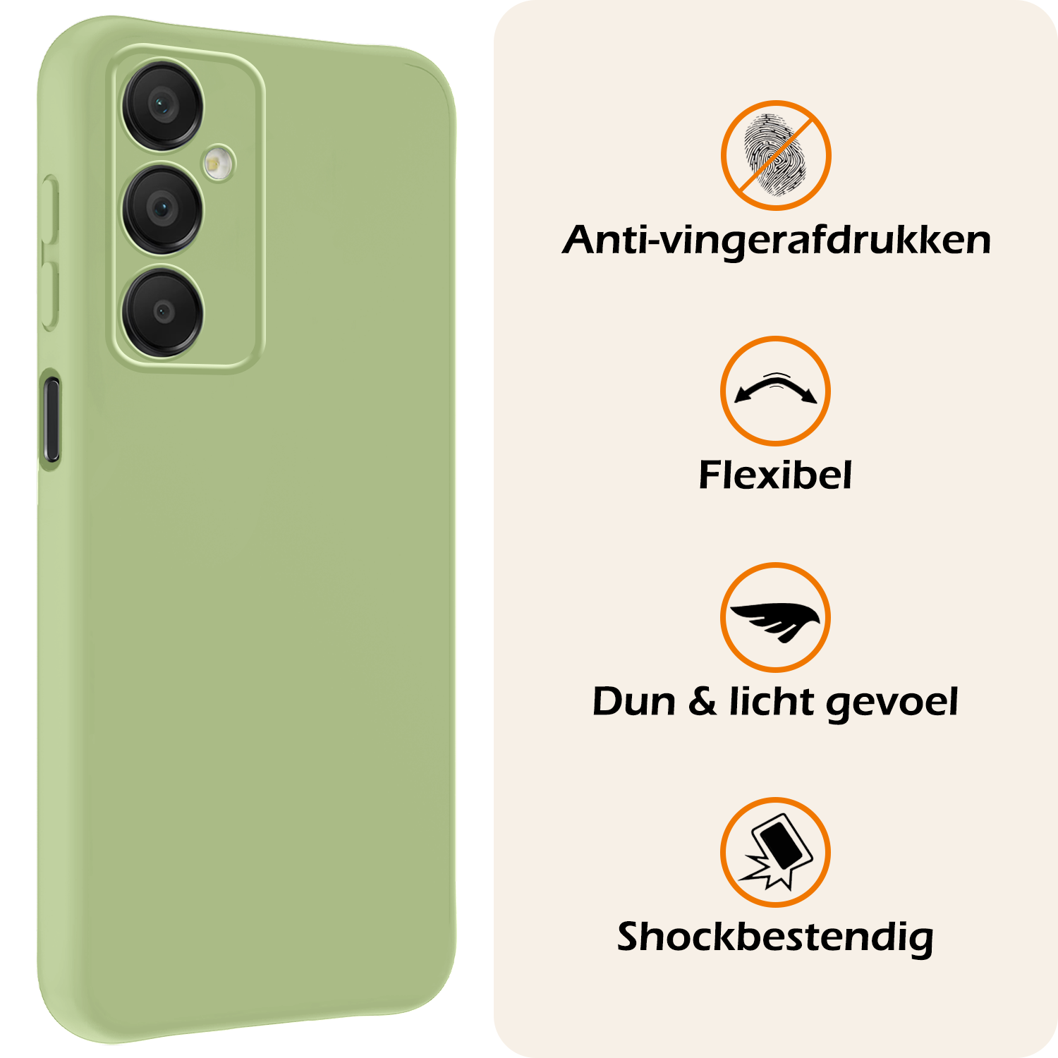 Nomfy Hoesje Geschikt voor Samsung A16 Hoesje Siliconen Cover Case Met Screenprotector - Hoes Geschikt voor Samsung Galaxy A16 Hoes Back Case - Groen