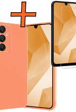 Nomfy Hoesje Geschikt voor Samsung A16 Hoesje Siliconen Cover Case Met Screenprotector - Hoes Geschikt voor Samsung Galaxy A16 Hoes Back Case - Perzik