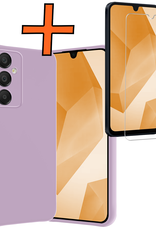 Nomfy Hoesje Geschikt voor Samsung A16 Hoesje Siliconen Cover Case Met Screenprotector - Hoes Geschikt voor Samsung Galaxy A16 Hoes Back Case - Lila