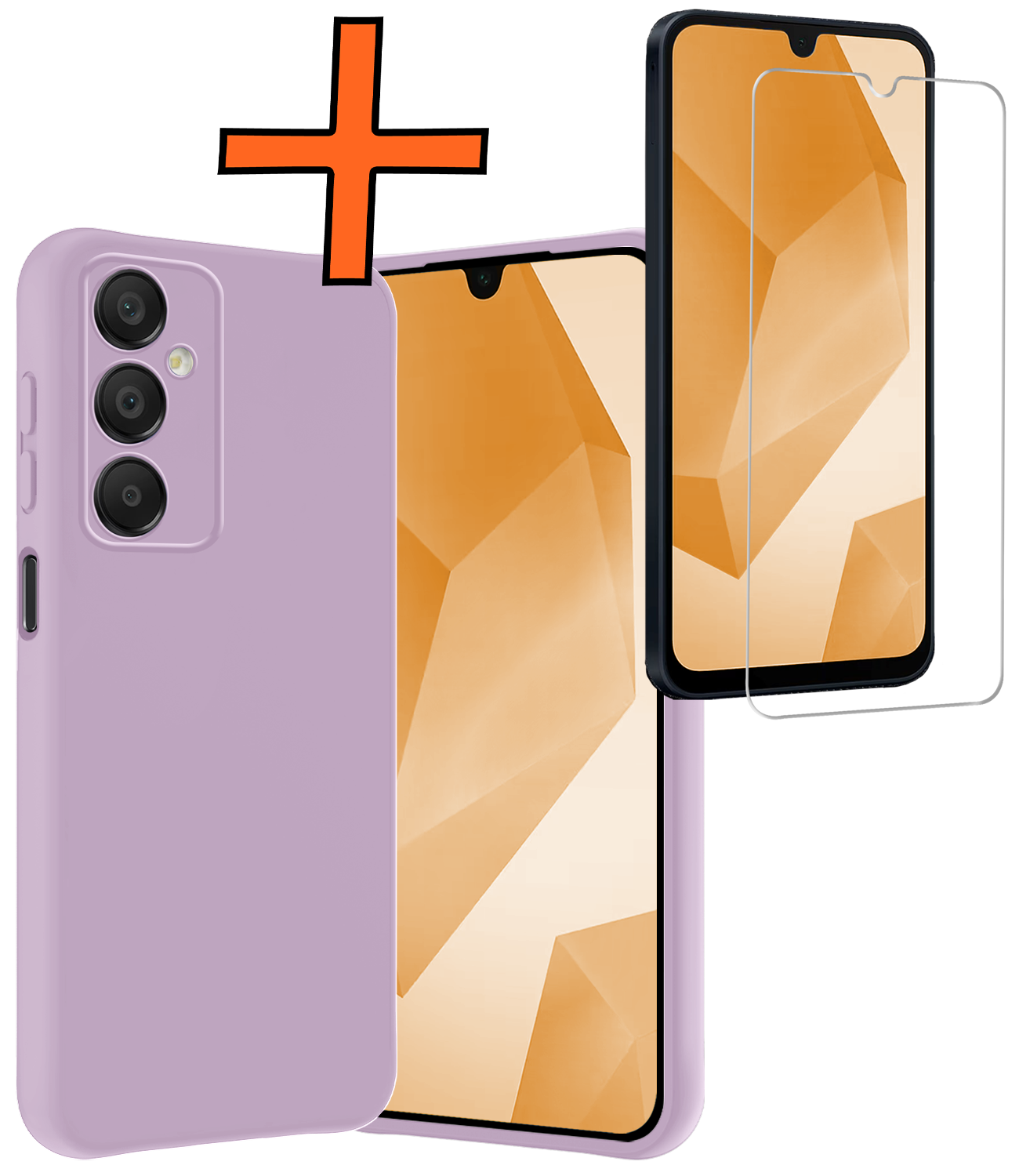 Nomfy Hoesje Geschikt voor Samsung A16 Hoesje Siliconen Cover Case Met Screenprotector - Hoes Geschikt voor Samsung Galaxy A16 Hoes Back Case - Lila